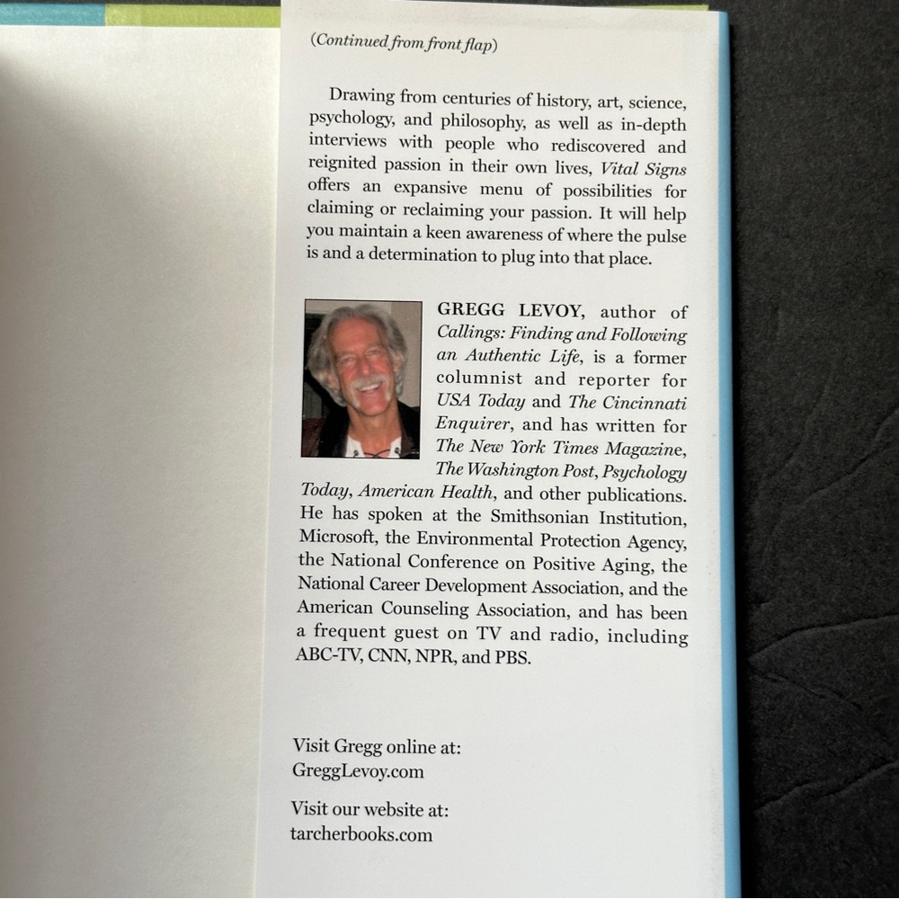 Vital Signs by Gregg Levoy | Self-help, Psychology | Hardcover Book - Picture 4 of 12